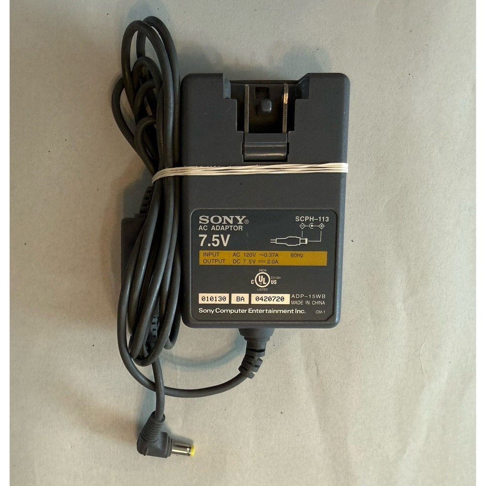 Official OEM Sony Playstation 1 PS1 PSone Ac 7.5V Adapter Power Cord SCPH-113